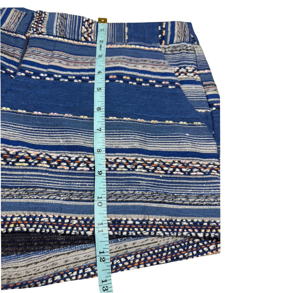 Joie Shelley Boho Woven Shorts Blue Stripe Embroidered Size 8 - Picture 7 of 13
